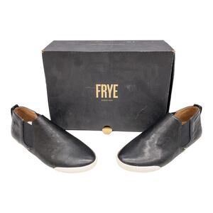 Frye Black Melanie Chelsea Slip On minimalist Leather Sneaker Loafers 5.5